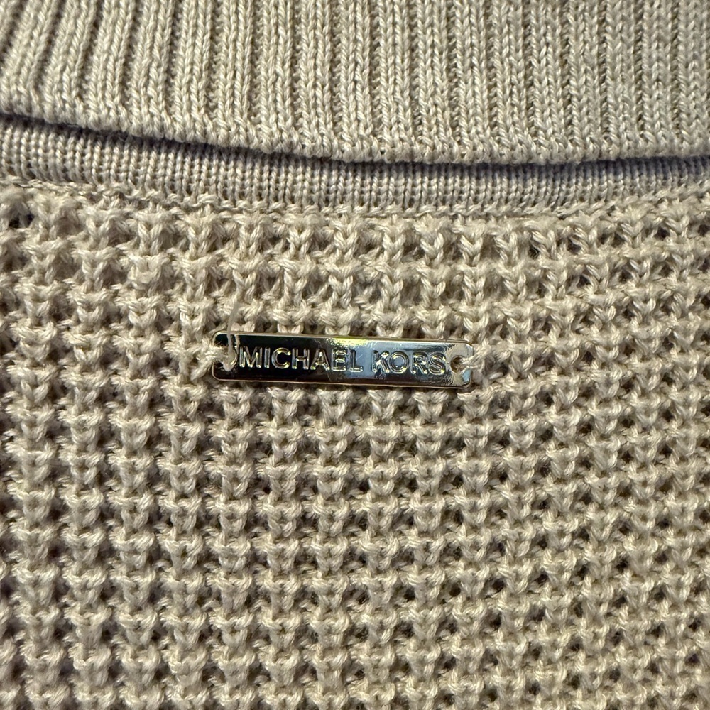 Michael Michael Kors Tan Waffle-knit Turtleneck Sweater, Size S - Picture 4 of 6